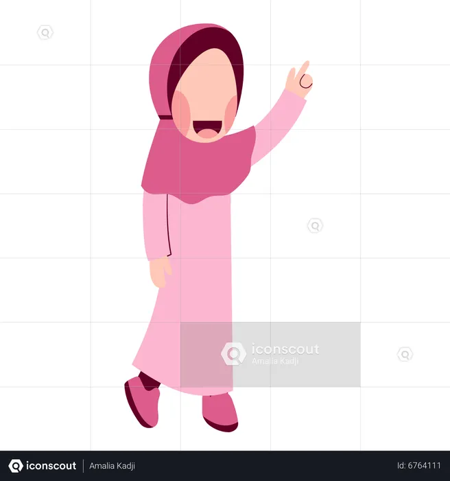 Happy Hijab Girl  Illustration