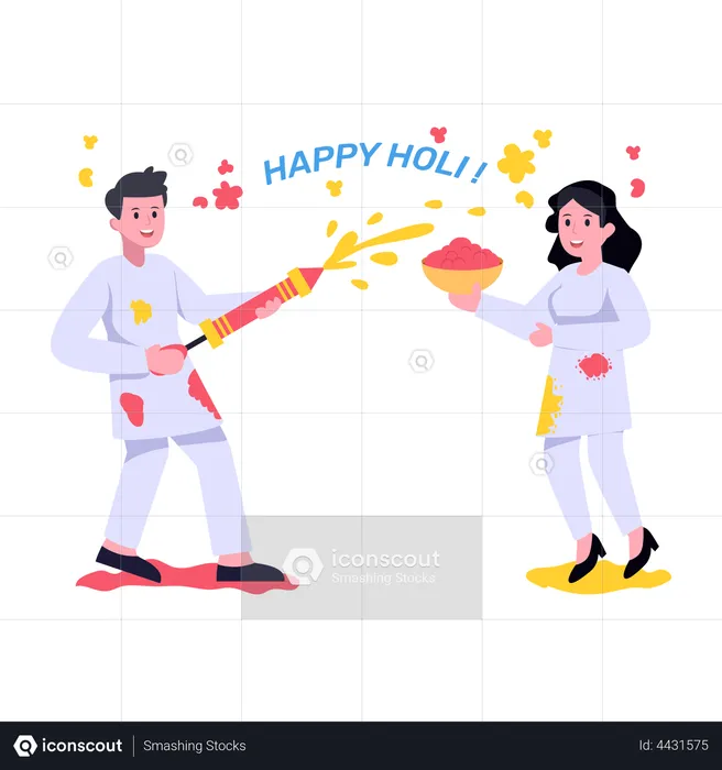 Happy Holi  Illustration