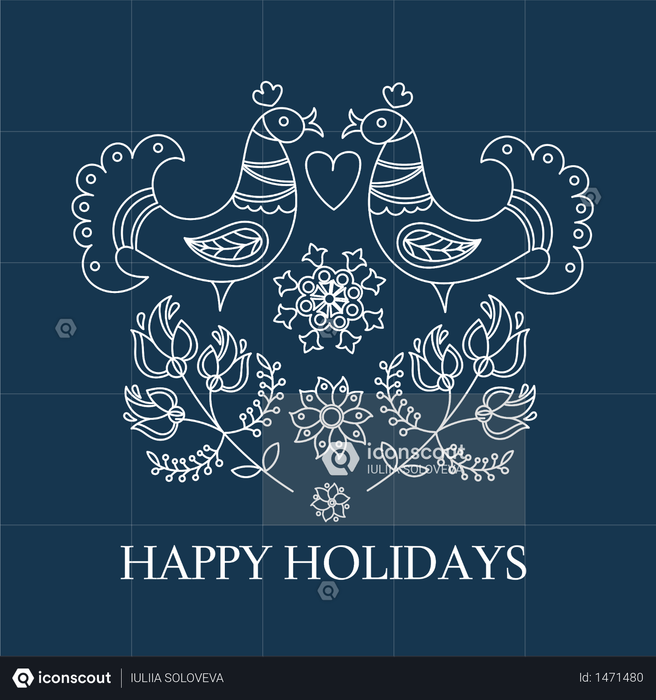 Best Premium Happy holidays banner Illustration download in PNG