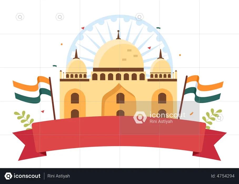 Happy Indian Independence Day  Illustration