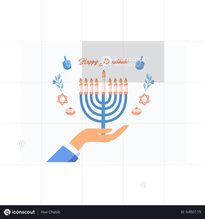 Happy Jewish holiday Hanukkah  Illustration