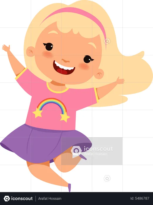 Happy kid jumping  Illustration