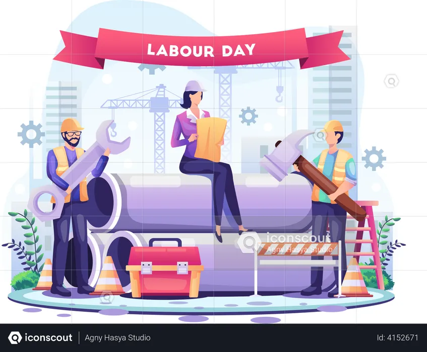 Happy Labour day  Illustration