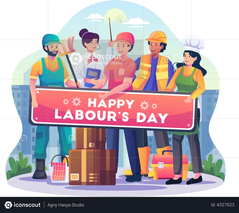 Happy Labour day  Illustration