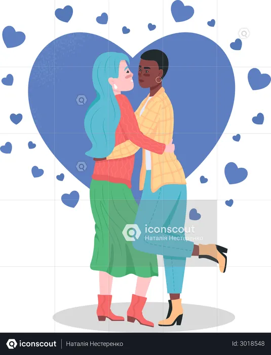 Happy lesbian couple  Illustration