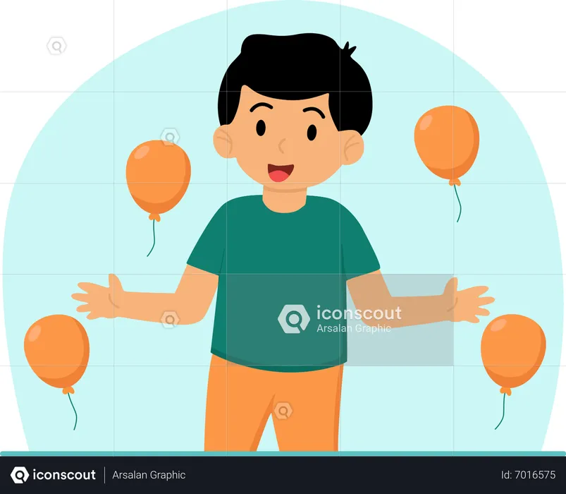 Happy little boy  Illustration