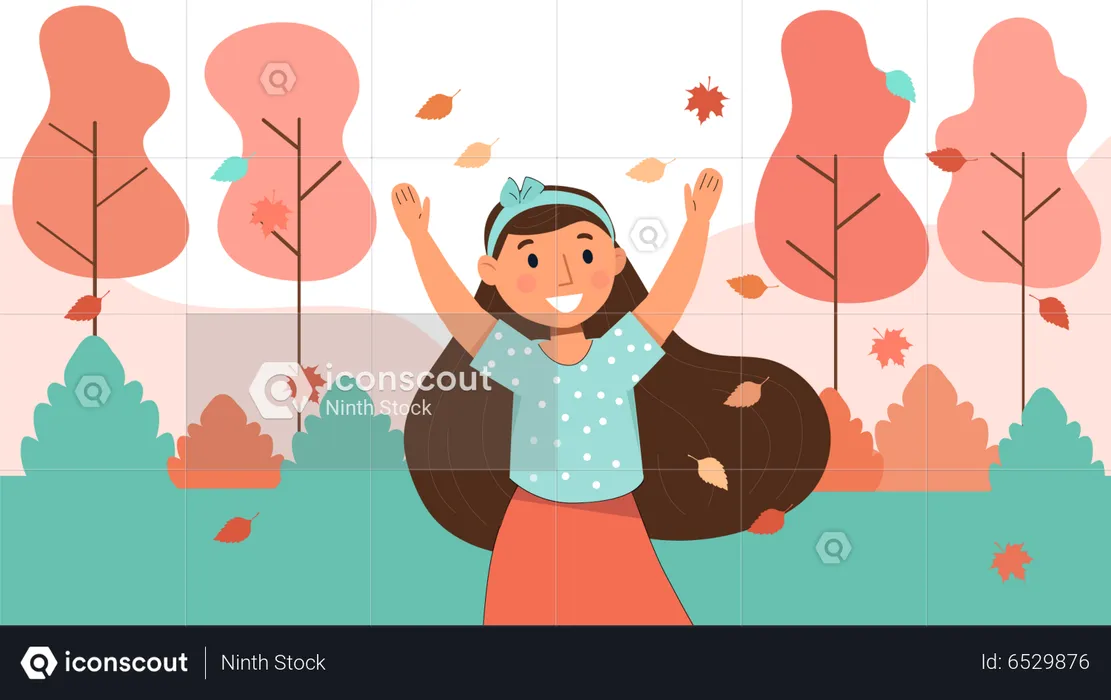 Happy little girl  Illustration