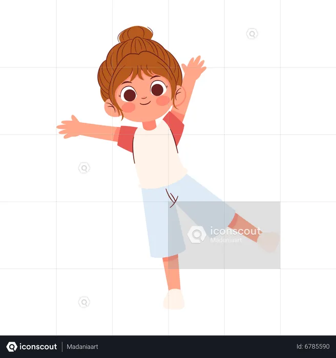 Happy little girl  Illustration