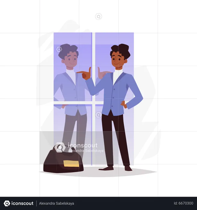 Happy man confident about his appearance  Illustration