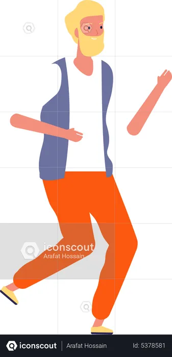 Happy man dancing  Illustration