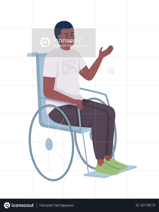 Happy man with disability  Illustration