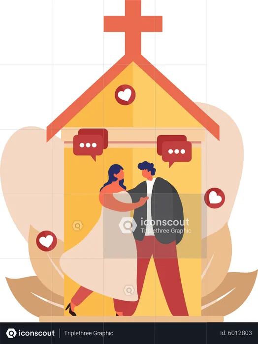 Happy married couple  Illustration
