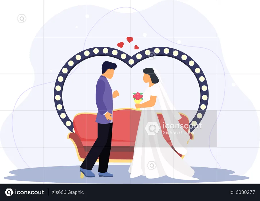 Happy Married Couple  Illustration