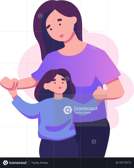 Happy mom playing with daughter  Illustration