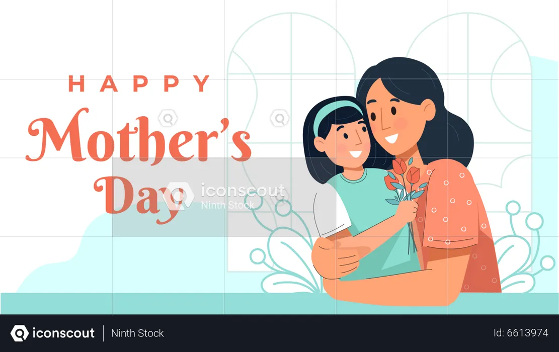 Happy Mothers Day  Illustration