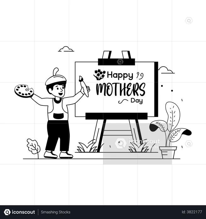 Happy Mothers Day  Illustration