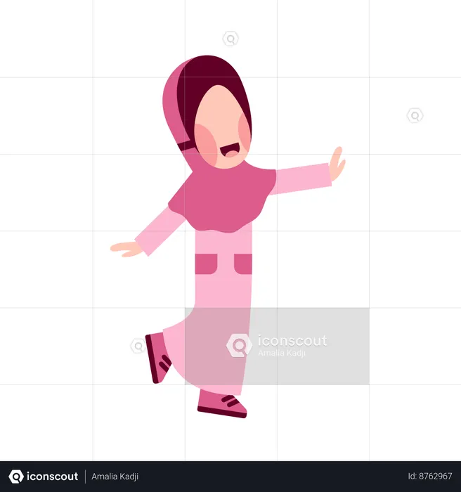 Happy Muslim Child  Illustration