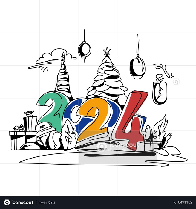 Happy New Year  Illustration