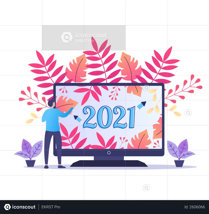 Happy New Year 2021  Illustration