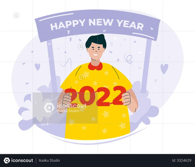 Happy new year 2022  Illustration