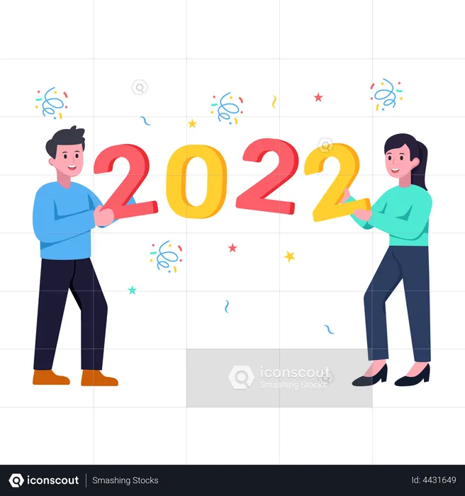 Happy new year 2022  Illustration