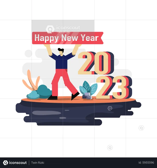 Happy New Year 2023  Illustration