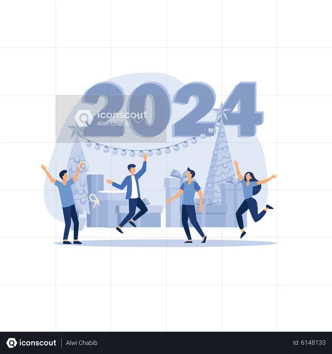 Happy new year 2024  Illustration