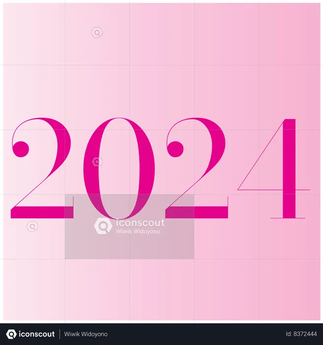 Happy new year 2024 font and typograph  Illustration