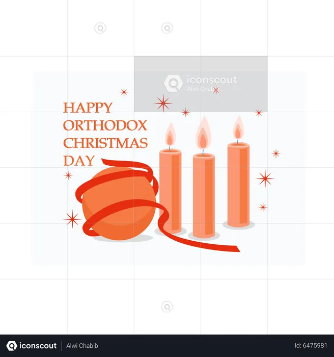 Happy orthodox christmas day  Illustration