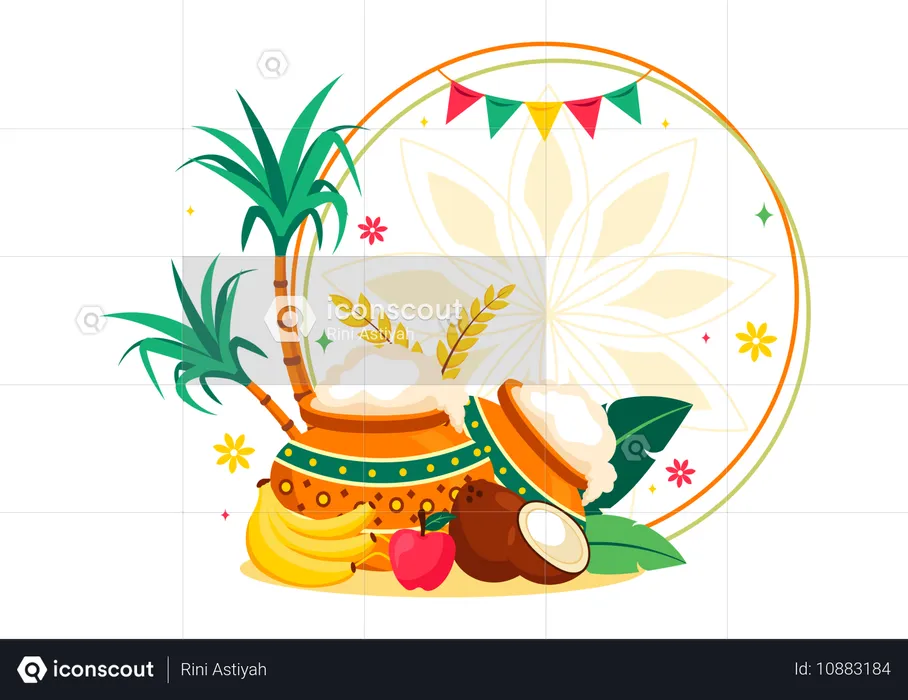 Happy Pongal Celebration  Illustration