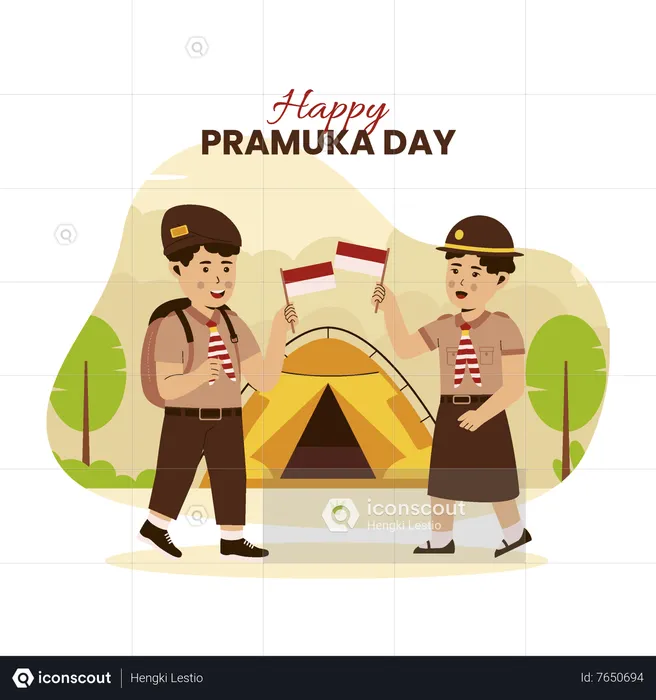 Happy Pramuka Day  Illustration