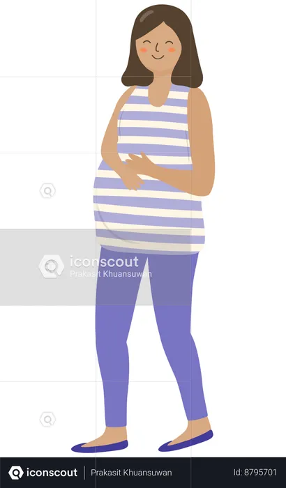 Happy Pregnant waiting for baby  Illustration