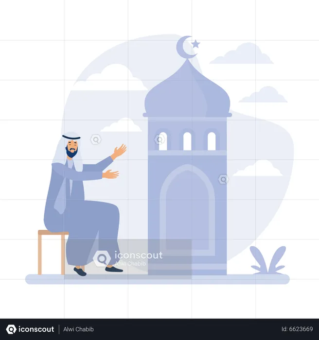 Happy Ramadan Mubarak  Illustration