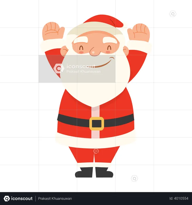 Happy Santa Claus greeting merry Christmas  Illustration