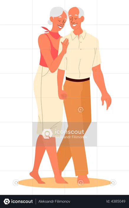 Happy senior couple  Illustration
