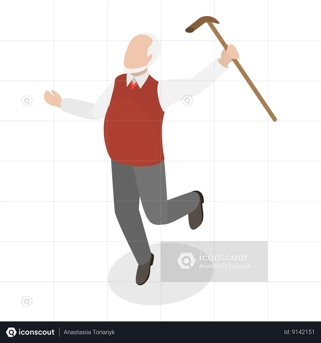 Happy Senior male  Illustration