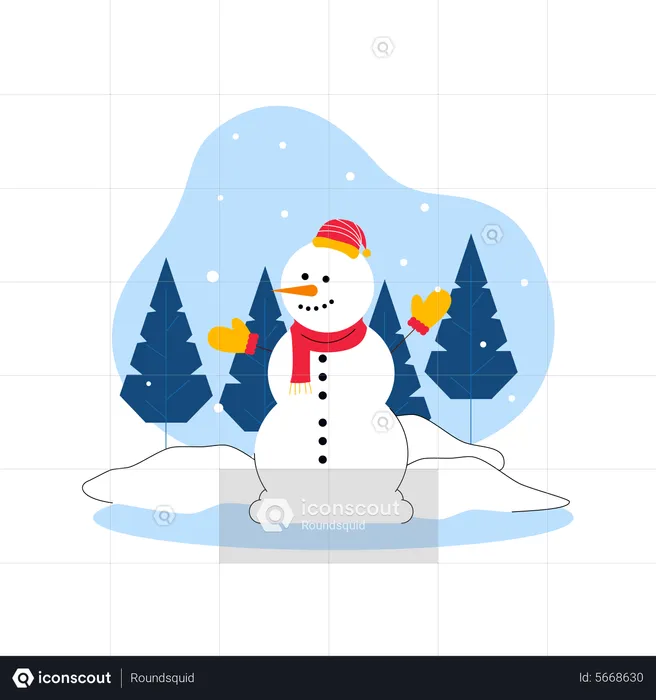 Happy snowman  Illustration