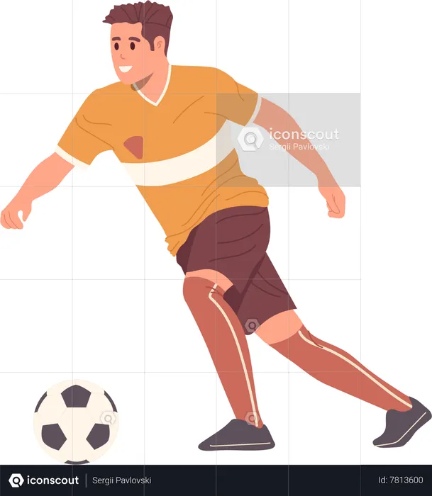 Happy soccer player team forward  Illustration