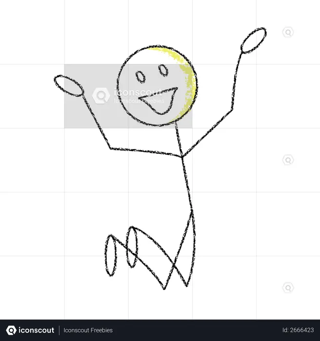 Best Free Happy Stickman Illustration download in PNG & Vector format