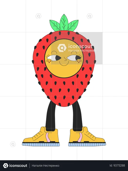 Happy strawberry sneakers  Illustration