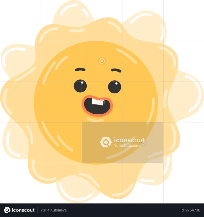 Happy Sun Emoji  Illustration