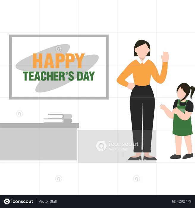Happy Teacher Day  Illustration