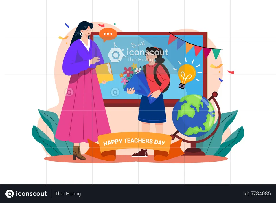 Happy Teacher Day  Illustration