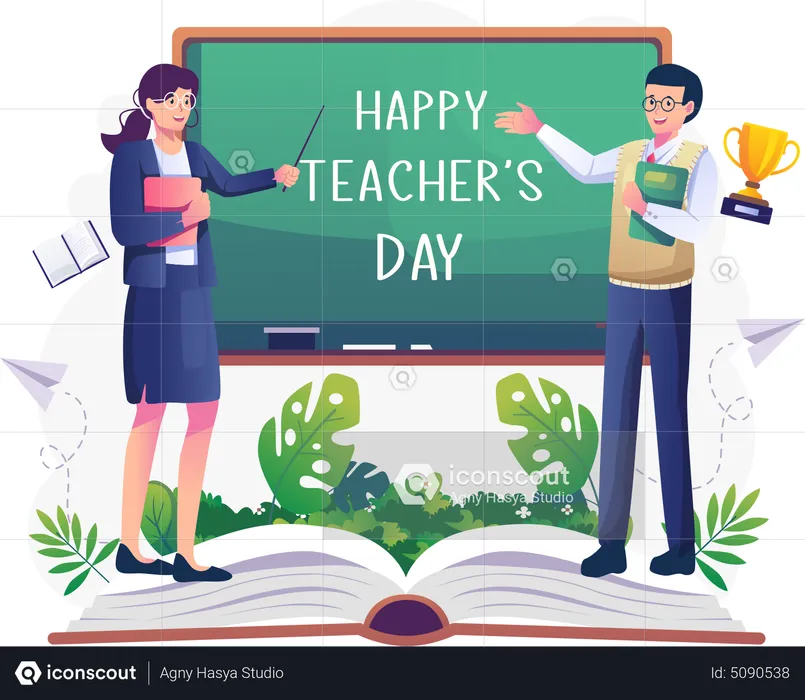 Happy Teachers Day Illustration - Free Download School & Education ...