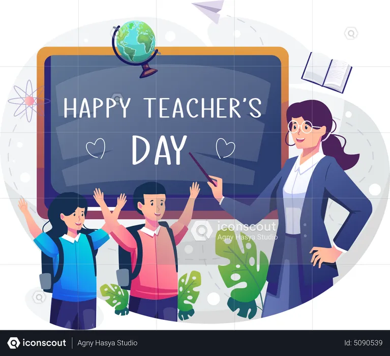 Happy teachers day  Illustration