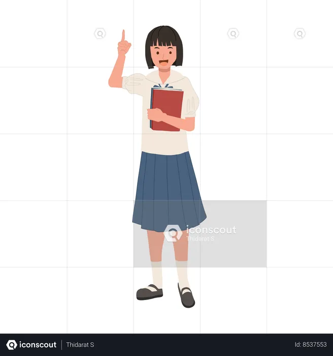 Happy Thai Student with Books and giving suggestion  Illustration