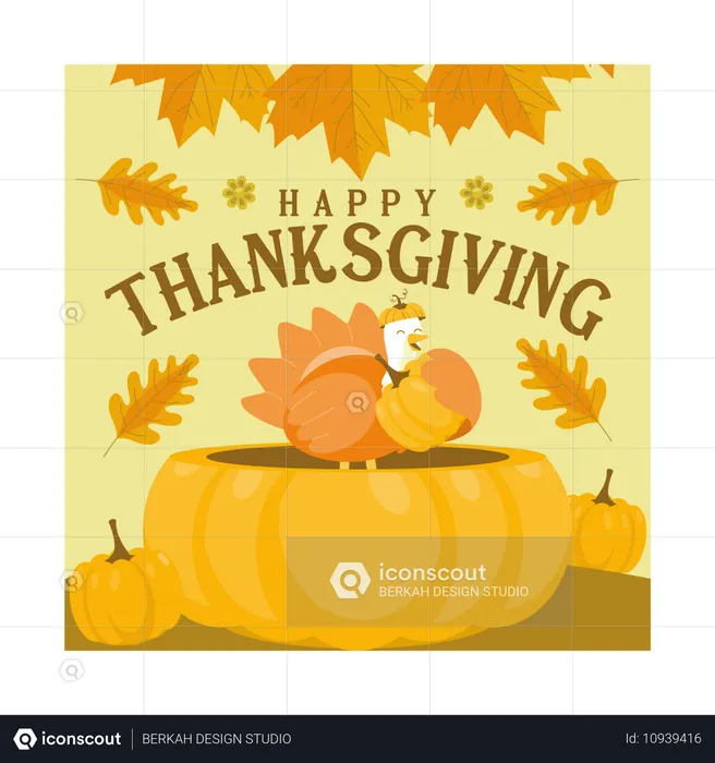 Happy Thanksgiving celebration  Illustration