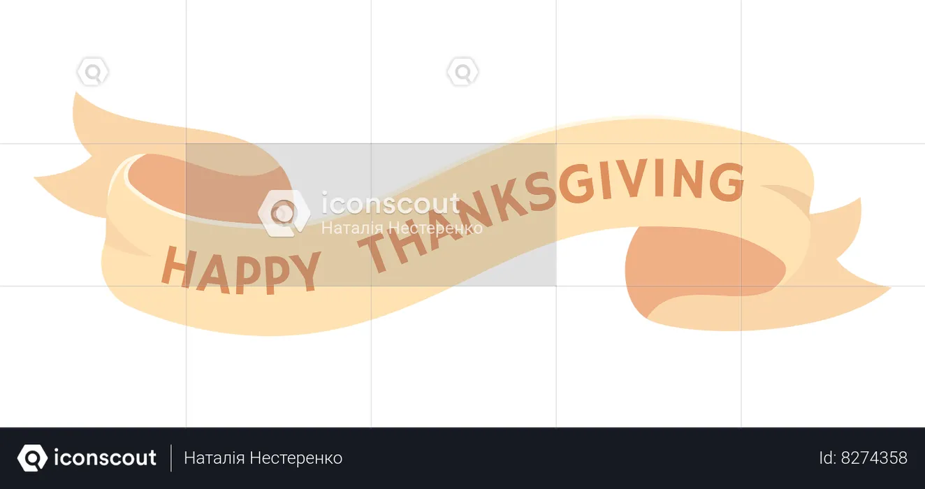 Happy thanksgiving day banner ribbon  Illustration