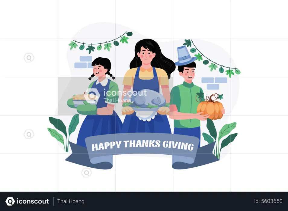 Happy Thanksgiving Day Concept  Illustration