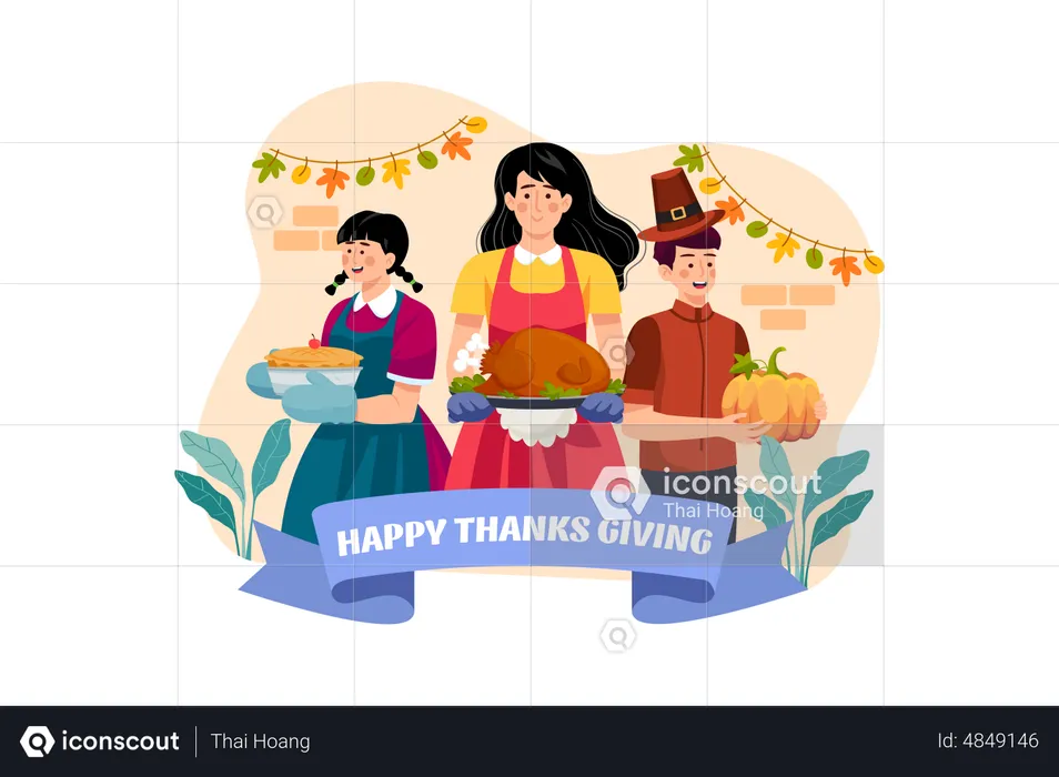 Happy Thanksgiving Day  Illustration